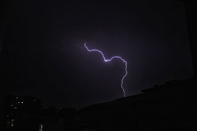 Low angle view of lightning in sky