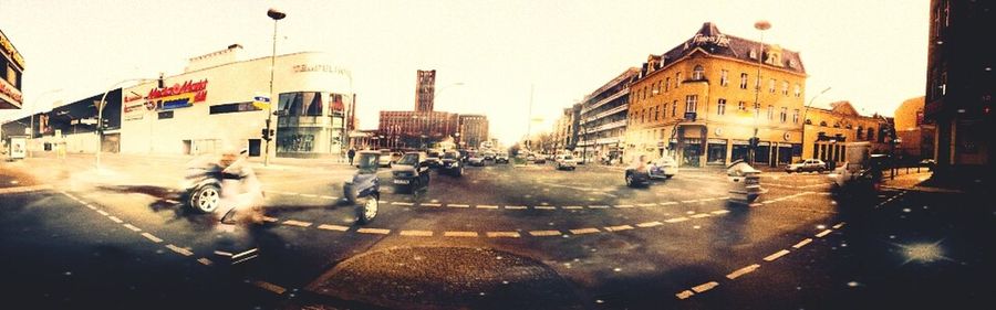 People walking on city street