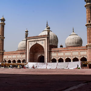 Architectural detail of jama masjid mosque, old delhi, india, the spectacular architecture of masjid