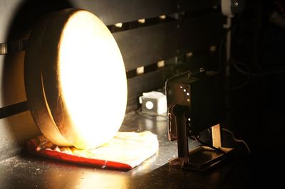 Close-up of illuminated lamp