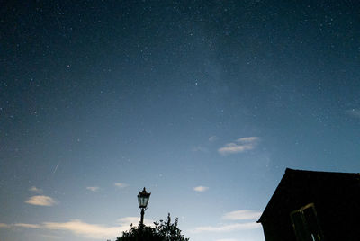Low angle view of building against sky at night