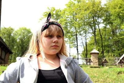 Portrait of girl in park