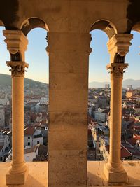 View of historic buildings against sky