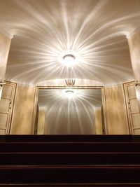 Low angle view of illuminated ceiling in building