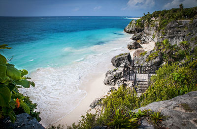 Scenic view of beach against sky