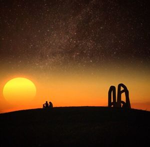 Silhouette of landscape at sunset