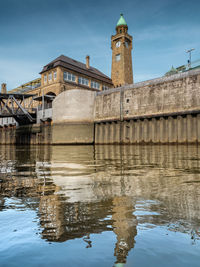 Reflection of old building in water