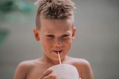 Portrait of shirtless boy