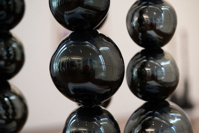 Close-up of wine glasses on table