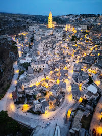 High angle view of townscape against sky