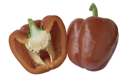 Close-up of strawberry against white background