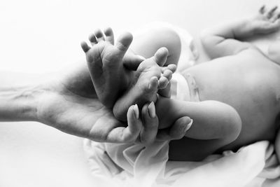 Close-up of baby hands