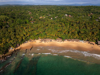 High angle view of beach
