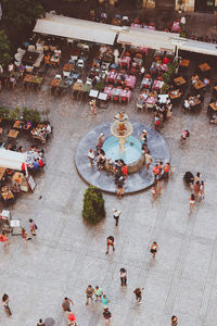 High angle view of people in amusement park