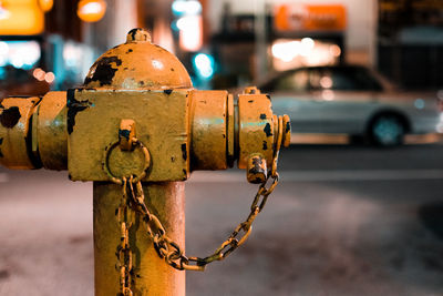 Close-up of fire hydrant on street