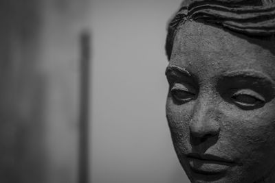 Close-up of human sculpture