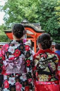 Rear view of man with woman