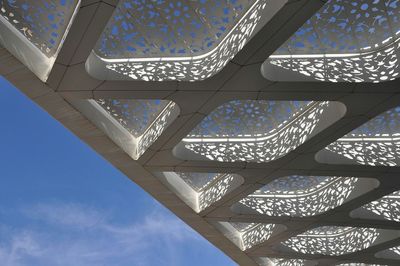 Low angle view of metallic structure