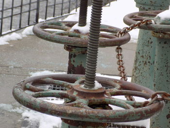 Close-up of rusty chain