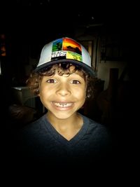 Portrait of smiling boy wearing hat