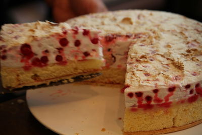 Close-up of cake in plate