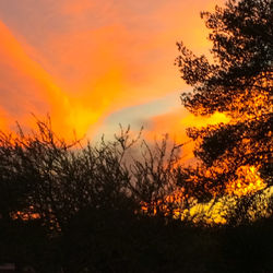 Scenic view of landscape against sky at sunset