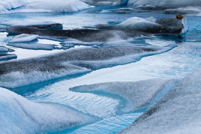 Aerial view of frozen sea