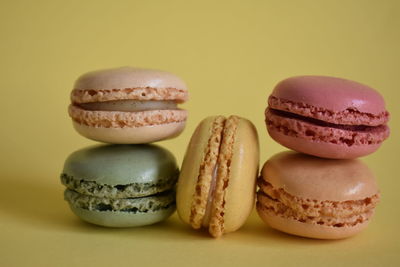 Close-up of cake against white background