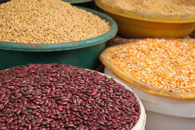 Grains in baskets