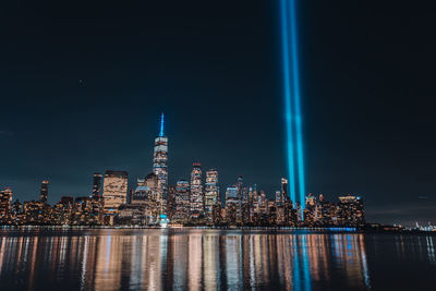 Illuminated city at night