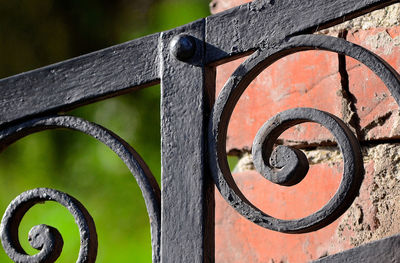 Close-up of metal fence