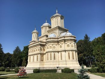 View of cathedral against clear blue sky