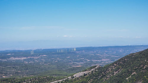 High angle view of city against sky