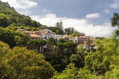 Beautiful view to historic buildings in sintra city center