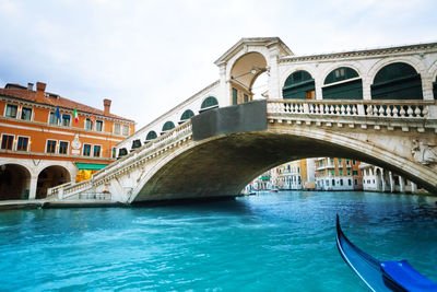 Arch bridge over canal