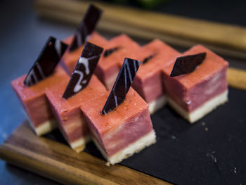 Close-up of cake on table