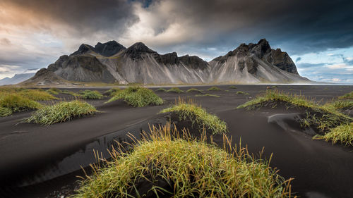 Scenic view of mountains against sky