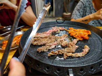 Close-up of meat in plate