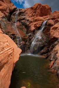 Scenic view of waterfall