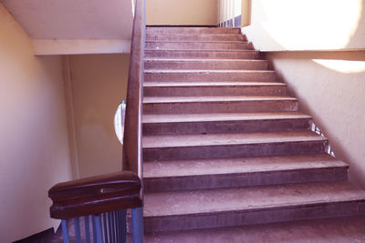 Low angle view of staircase at home