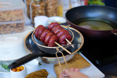 Deep fried purple sweet potato doughnut dessert snack