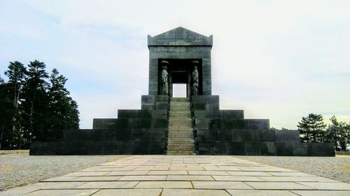 Exterior of temple against sky