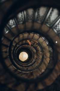 High angle view of spiral staircase