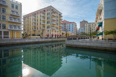 Canal amidst buildings in city