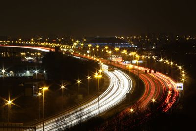 Light trails at night