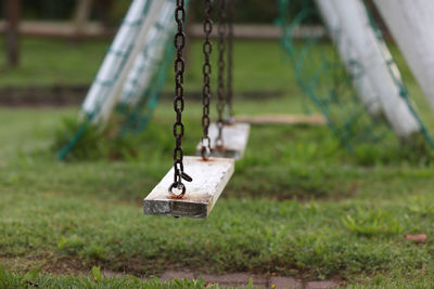 Close-up of swing