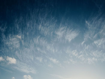 Low angle view of clouds in sky