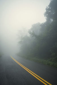 Road by trees against sky