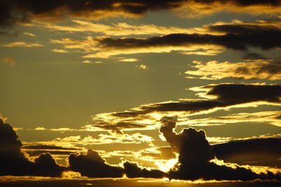 Scenic view of cloudy sky at sunset