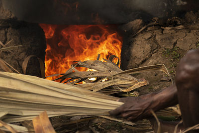 Close-up of bonfire